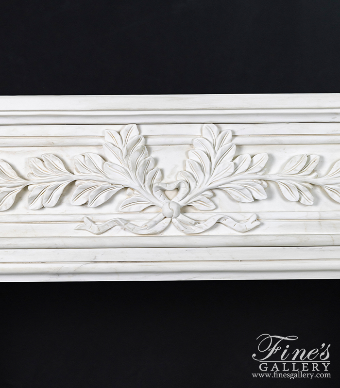 Marble Fireplaces  - Imported Regency Style Fireplace Mantel In Statuary White Marble - MFP-2495